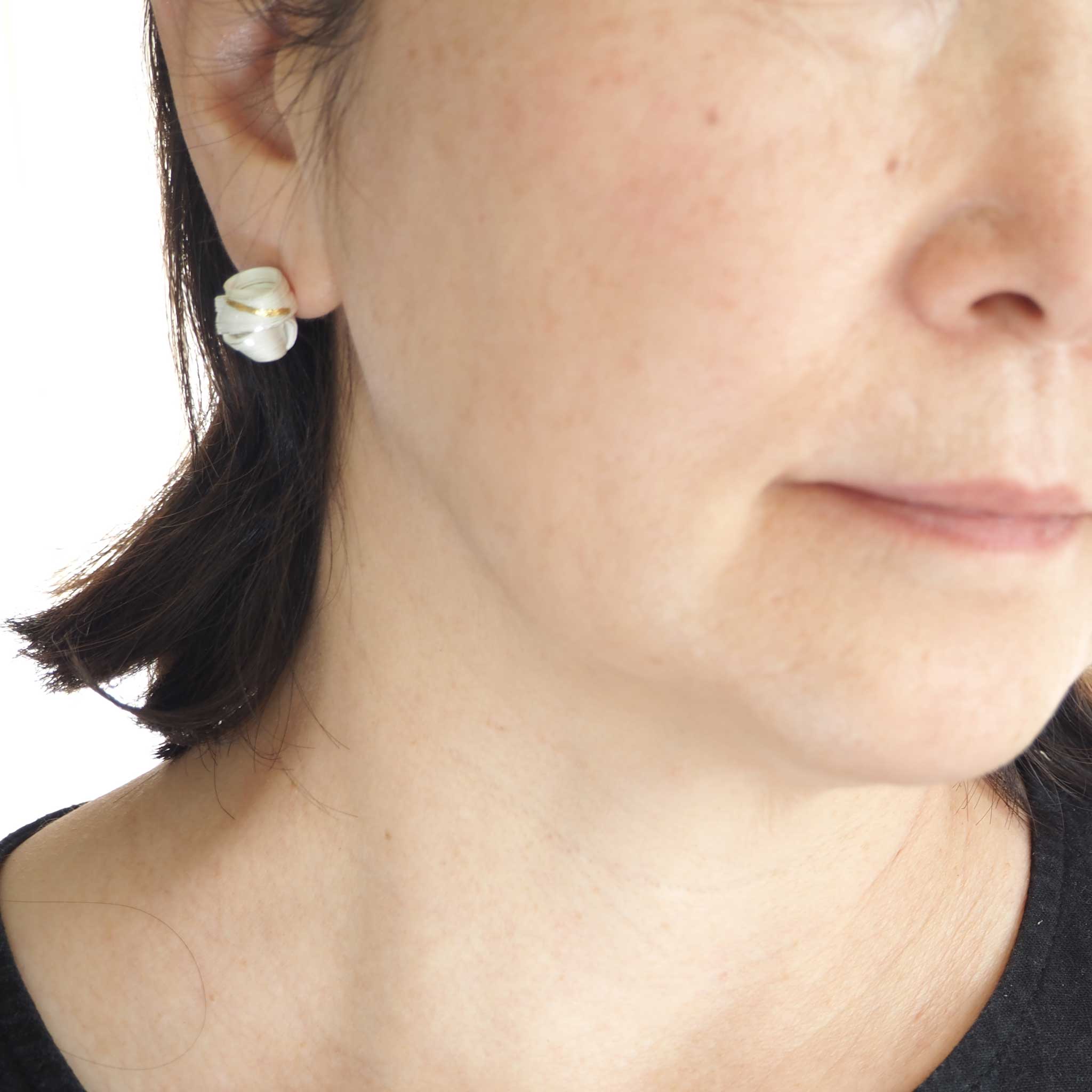 Cast Silver and 24ct Gold Spring Moon Earrings